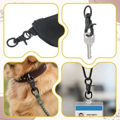 5 PCS Black Heavy Duty Zinc Alloy Swivel Snap Hook Metal Lanyard Clip Craft