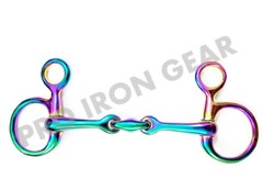 RAINBOW HANGING CHEEK LOZENGE BAUCHER HORSE BIT WITH OVAL LINK STAINLESS STEEL
