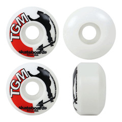 TGM Skateboard Wheels 52mm 99A White – Super High Rebound for Street and Park