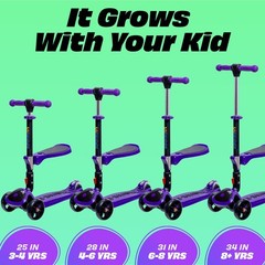 Kick Scooters for Kids Ages 3-5 (Suitable for 2-12 Year Old) Adjustable Height F