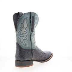 Tony Lama Rosso 11″ Smooth Ostrich Square Toe Mens Black Wide Western Boots