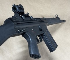 Airsoft LCT G3 Rifle with a Holosun Red Dot and Riser