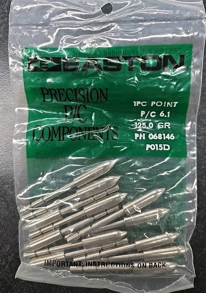 Easton Precision Bullet Target Points Aluminum Arrows 125 gr New Pack #068146