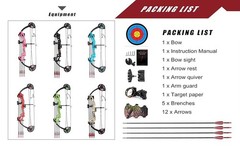Compound Bow Archery kit for Youth ＆Beginner,15-29 lbs,Adjustable LW Hunting Bow