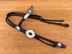 Vintage Mexico Silver Browband Western Horse Headstall ~ Dark Oil