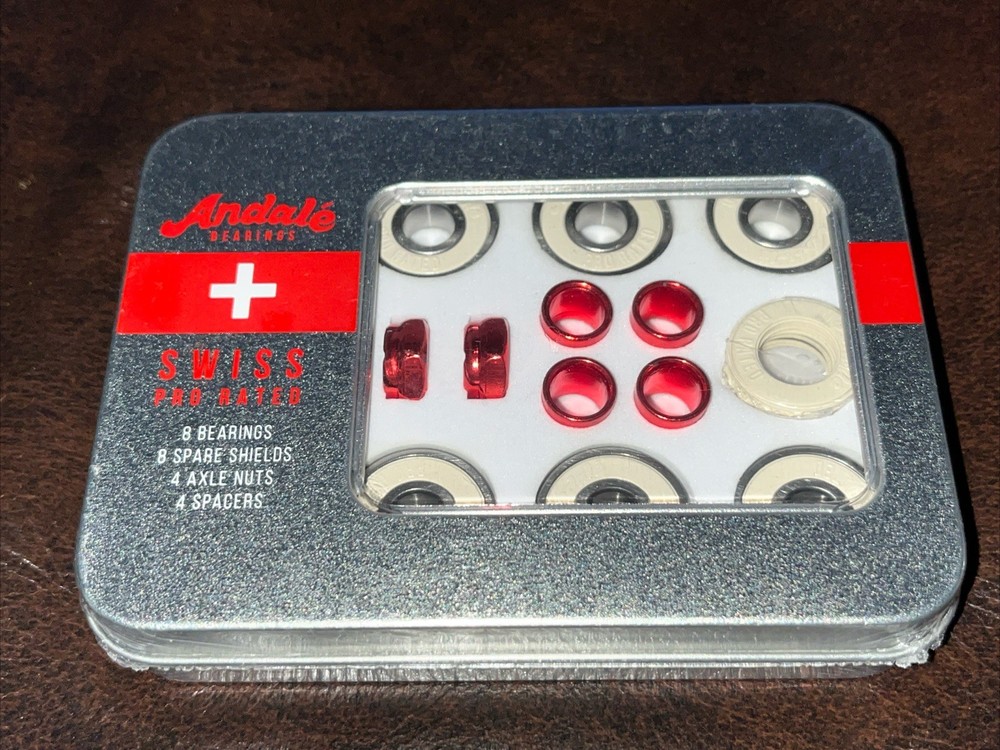 Andale Swiss Pro Rated Skateboard Bearings and Hardware Kit! Swiss Bearings