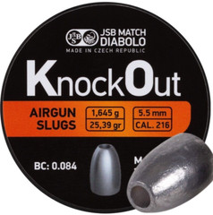 JSB Match 200 Count KNOCKOUT SLUG HP 5.5mm .216 / .22 Caliber Airgun Pellets