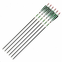 12X 30» Spine 500 Carbon Arrows Turkey Feather for Recurve Bow Hunting Shooting