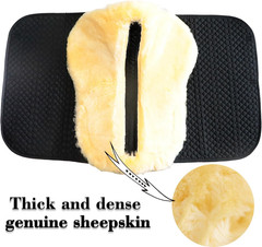 Dressage Saddle Pad, English Saddle Pad with Sheepskin Trim, Lambskin