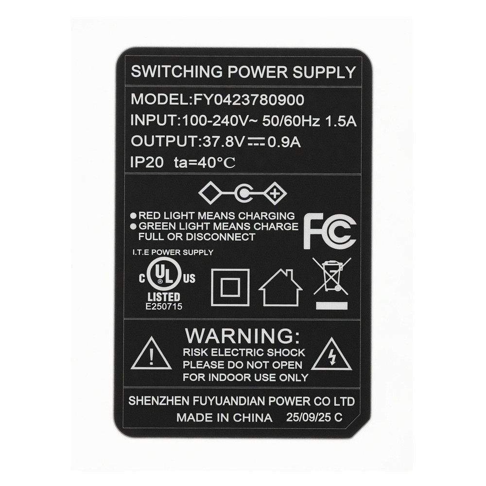 Shenzhen Fuyuandian Power Co Switching Power Supply FY0423780900 Black Indoor