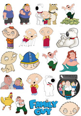 Mix 10/50PCs Family Guy Cartoon Luggage Laptop Car Notebook Sticker-No Duplicate