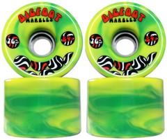 Bigfoot Longboard Wheels – 76mm Marble Swirl – Green/Yellow