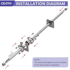 Go Kart Live Axle Kit 44In 1In Dia Steel W/ Bearing Flangette Fits ATV Dune Bug