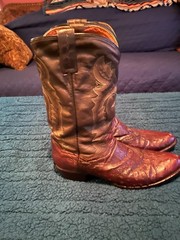 MENS DAN POST FULL QUILL OSTRICH BOOTS SZ 13D