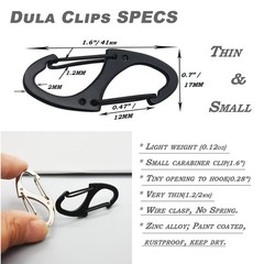 Small Carabiner Clips 1.6 Inch41mm Metal Double Sided Spring Gate Snap Hooks K