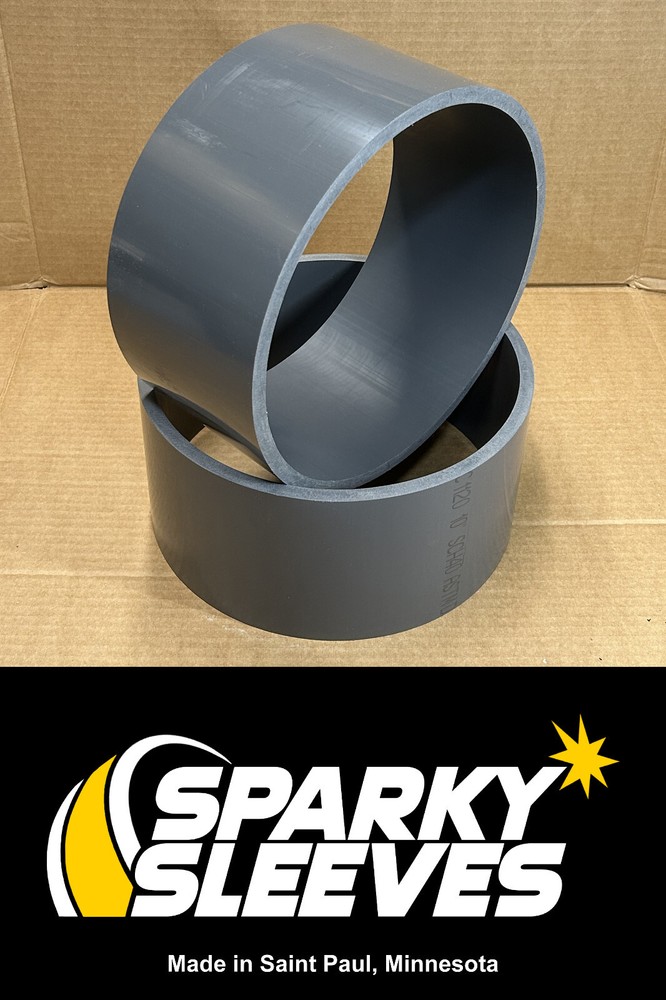 PVC Drift Trike Sleeves 10″ Diameter 5″ Wide 3/8″ Thick with Clean Edges