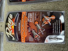 4 pks Rage Crossbow Hypodermic mechanical Broadheads 100 Grain w/ PRACTICE POINT