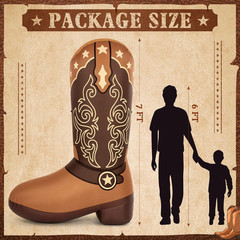 7 Ft Giant Western Boots Inflatable Party Decor Blow up Rodeo Cowboy Boots Built