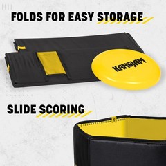 Kan Jam Foldable Travel Disc Toss Game – Black & Yellow, Standard, Classic
