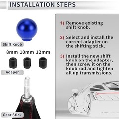 Round Ball Shift Knob Universal Gear Shifter Knob Aluminum Alloy Stick Blue