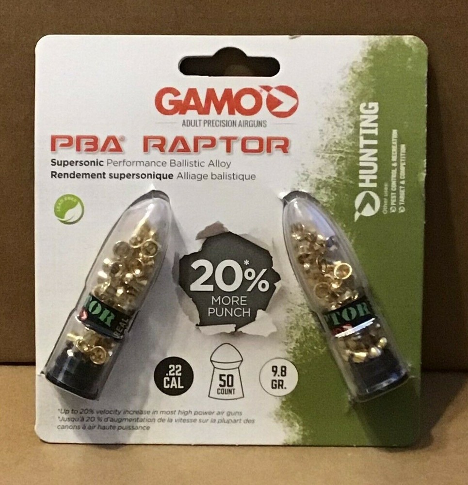 Gamo PBA Raptor Hunting Pellets .22 Caliber 50 count 632264554