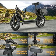 AOVOPRO ESBSPRO Electric Scooter with Seat,Foldable 750W 60Miles Escooter 35km/H