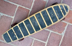 Vintage 1970’s Skateboard Deck Complete Tracker Trucks Tiger Trak IV 4 Wheels