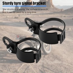 Motorcycle Turn Signal Light Bracket, 2 Pairs Metal Motorbike Fork Black