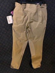 PLATINUM Ladies BREECHES Sz 34″ waist * Lt. Tan Cotton Blend 4 Way Stretch NEW