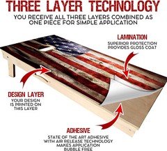 C196 Distressed Flag Cornhole Board Wrap LAMINATED Wraps Decals Vinyl Sticker