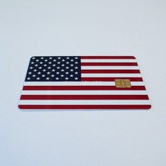 Patriotic American Flag Credit Card Skin SMALL CHIP USA Stars Stripes Decal