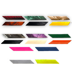 12pk Natural Feather Fletches «Low-Profile» (9mm) choose Length (5-10cm) +Color