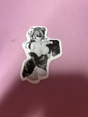 black and white waifu lewd stickers #11