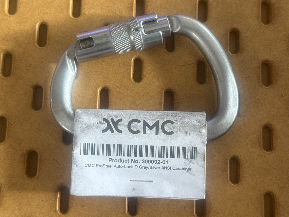 CMC KONG Prosteel auto lock d silver ansi carabiner 300092 made in Italy