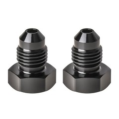 3AN Male Flare Hex Head Plug Fitting Adapter Aluminum Black, Pack of 2 3AN-2pcs