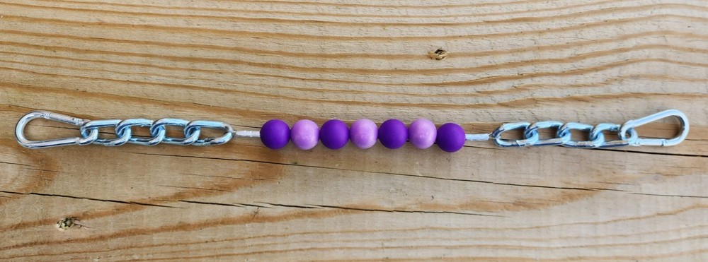 Purple & Purple Shimmer Beaded Curb Strap