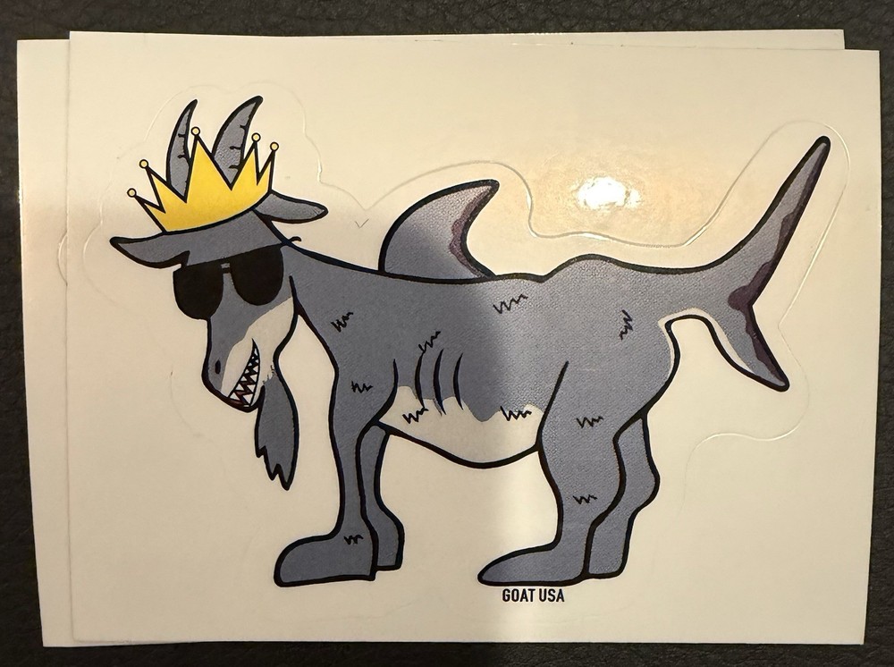 🐐 GOAT USA STICKER – Shark Goat