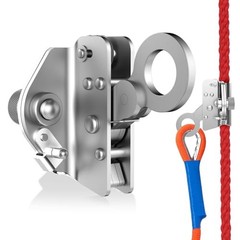 Self-Locking Rope Grab Ascender, Alloy Steel, Suitable for Heavy Silver 16-18mm