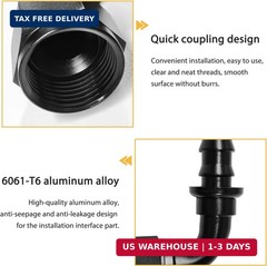2PCS 10AN 90 Degree Push Lock Hose Fitting End, Aluminum 90° AN10 Female Swivel