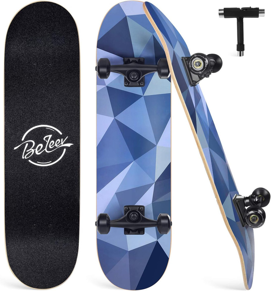 Skateboards for Beginners, 31 X 8 Inch Complete Skateboard for Kids Teens Adults