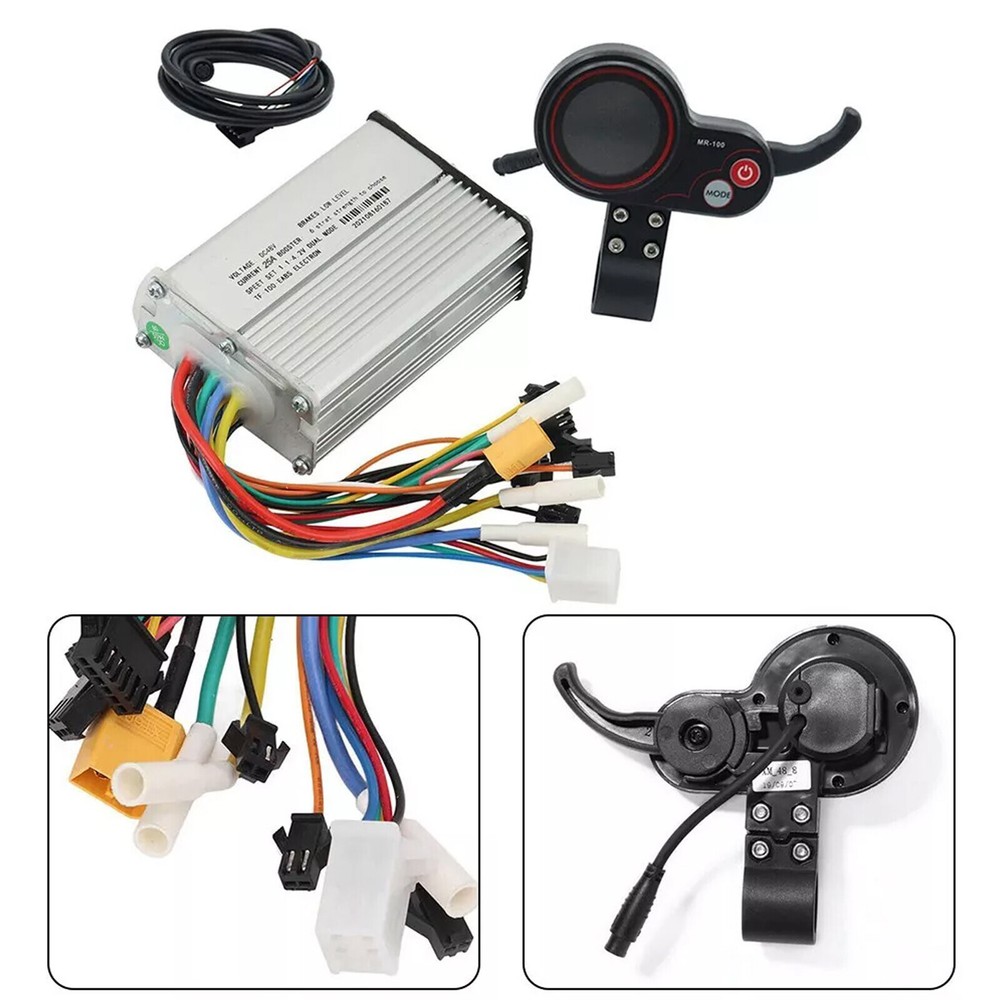 1200W 48V-25A Brushless Motor Controller + LCD Display + 6 Pin Cable For Scooter