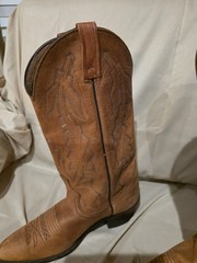 Vintage Dan Post Marlboro Men’s Cowboy Boots Brown Leather Western Size 8.5 D