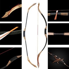 53» One-piece Traditional Bow 30-50lbs Mongolian Horse Bow Handmade Recurve Bow