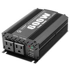 600W Power Inverter DC 12V to AC(2 Outlets) 110V Car Charger Plug Inverter Ad…