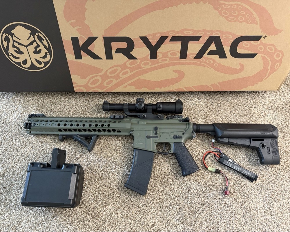 PACKAGE DEAL – Krytac War Sport Licensed LVOA M4 Carbine Airsoft Electric Rifle