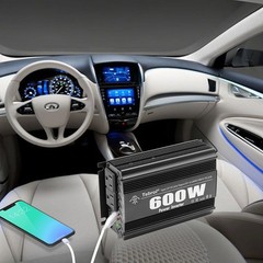600W Power Inverter DC 12V to AC(2 Outlets) 110V Car Charger Plug Inverter Ad…