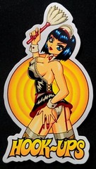 HOOK UPS STICKER «SEXY FRENCH MAID BIG RACK & PANTIES» 2 7/8 X 5 1/4″ GLOSSY