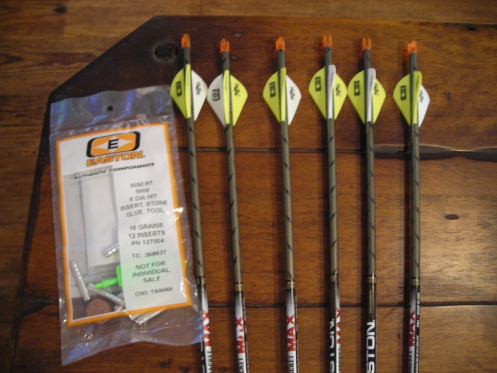 NEW Easton – FMJ Max 5mm – 400 Spine – 2″ Blazer Vane w/HIT – 6pk Half Dozen