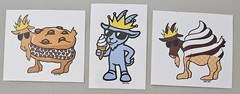 (3) Goat USA Sticker Ice Cream SWIRL – CHIPWICH – Blue Goat Ice Cone – New