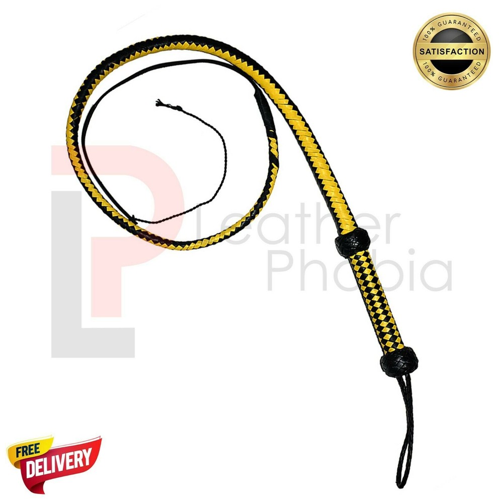 Genuine Top Grain Cowhide Leather 04 Feet 12 Plait Adult Whip Heavy Duty Whip